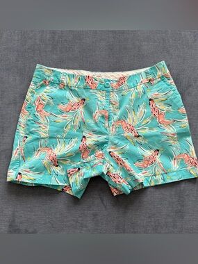Crown & Ivy Toucan Tropical Print Shorts Blue Pink Size 14
